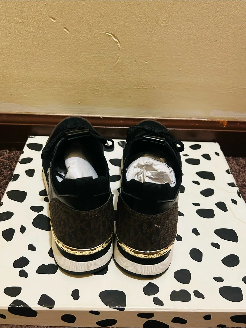 Michael Kors Black and Brown Women’s Low-Top Sneakers